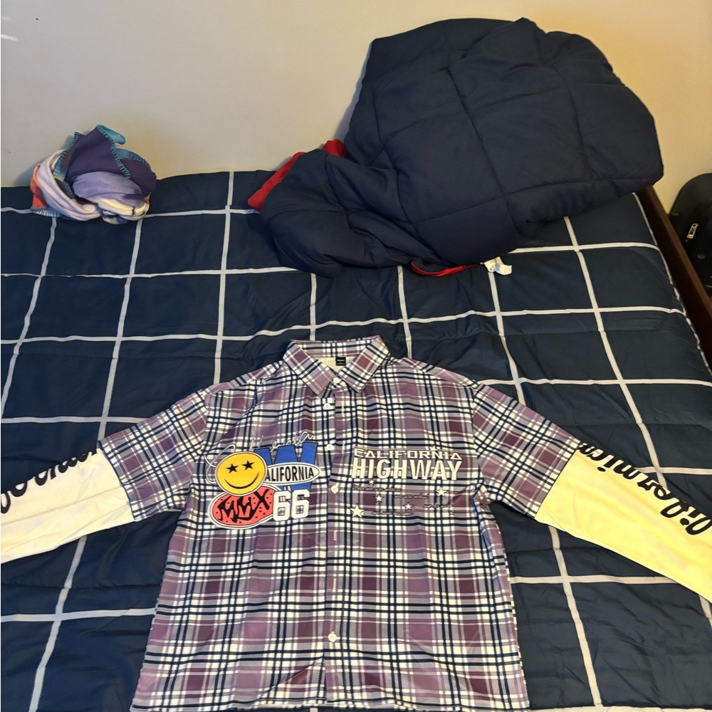 Cropped long sleeve button up